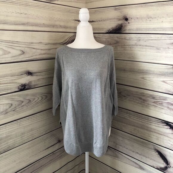 Express Grey Braided Cold Shoulder Round Hem Sweater XS - Picture 1 of 7
